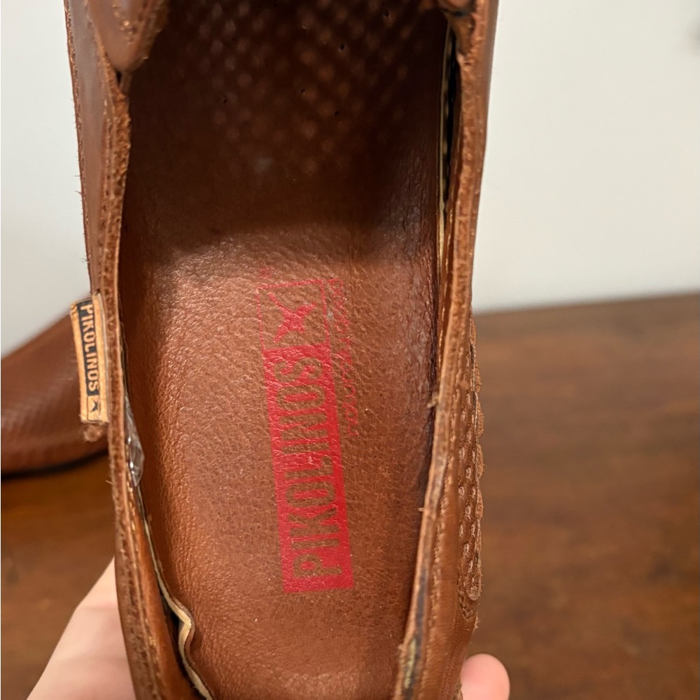PIKOLINOS Tan Perforated Slip-On Loafers - Picture 4 of 11